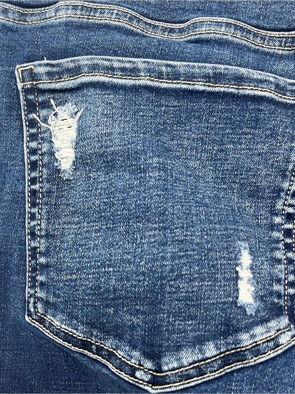 BKE Payton Women’s Medium Wash Distressed Raw Hem Denim Ankle Skinny Jeans 34x27 - Picture 10 of 14